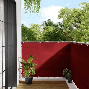 vidaXL Balkonscherm Rood 120x700 cm 100% Polyester Oxford, Tuin en Terras, Verzenden, Nieuw