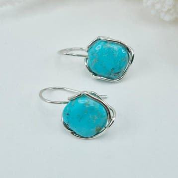 Turquoise - Zilver - Oorbellen - TURCHESE AMERICANO