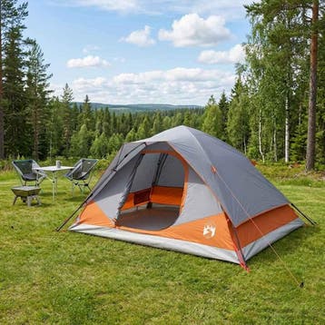 vidaXL Directe Tent Grijs en Oranje 305 x 215 x 140 cm, Verzenden