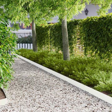 vidaXL Gazonrand 30 st 103 x 15 cm Staal Wit, Verzenden, Nieuw