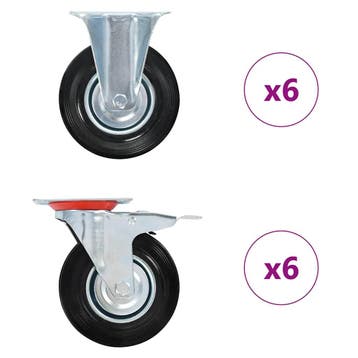 vidaXL 12 st Wielen 125 mm, Verzenden, Nieuw