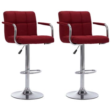 vidaXL Barstoelen 2 st stof wijnrood, Verzenden, Nieuw