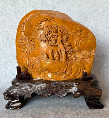 Landschap Speksteen 24 cm / 5.7 kg - stéatite - Chine (Sans