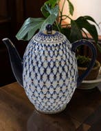 Lomonosov - Koffiepot - Cobalt Net - Porselein, Antiquités & Art