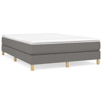 vidaXL Boxspring bed stof donkergrijs 140x200 cm, Verzenden, Nieuw