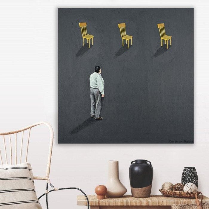 Coco de Paris - 3 Chairs, Antiek en Kunst, Kunst | Schilderijen | Modern