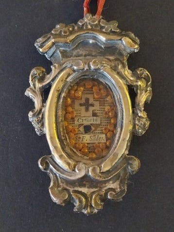 Reliekhouder - Zilver, Glas, Hout, Textiel, Papier -