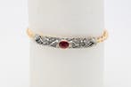 Armband - 14 karaat Geel goud, Zilver Robijn - Diamant
