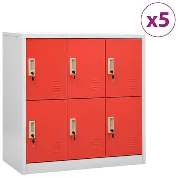 vidaXL Lockerkasten 5 st 90x45x92,5 cm staal lichtgrijs en, Verzenden