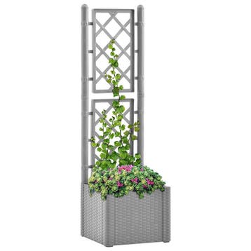 vidaXL Plantenbak verhoogd met latwerk en, Verzenden