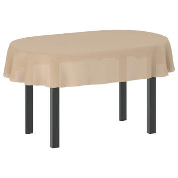 vidaXL Tafelkleed Ovaal Beige 130 x 220 cm, Huis en Inrichting, Verzenden, Nieuw