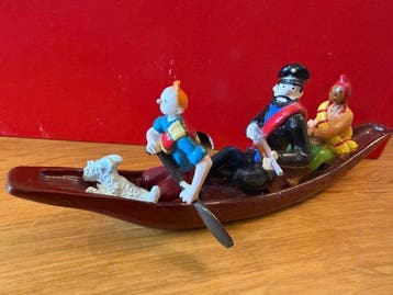 Figurine Pixi 4520 - Beeldje - Tintin in canoe with Captain