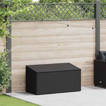 vidaXL Tuinbox Zwart 110x50x58 cm Poly Rattan, Verzenden, Nieuw