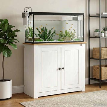 vidaXL Aquarium Stand PANAMA Wit en Bruin 81 x 36 x 73 cm, Dieren en Toebehoren, Verzenden, Nieuw