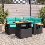 vidaXL 5-delige Loungeset met kussens poly rattan acacia, Verzenden, Loungeset