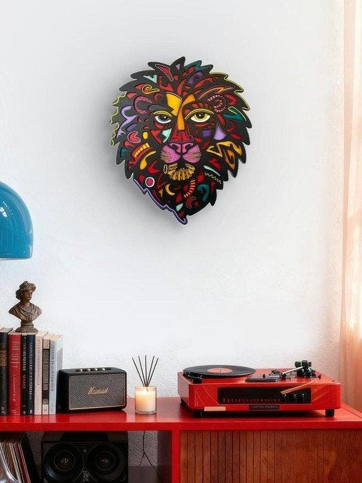 Krzysztof Gudanski - Lion - Animal Flow, Relief, Antiek en Kunst, Kunst | Designobjecten