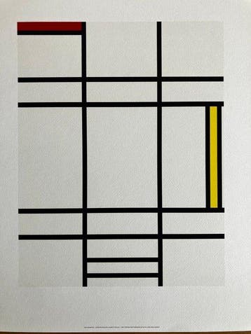 Mondrian - Composition avec jaune et rouge - Premium