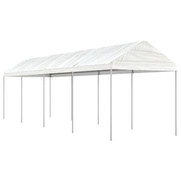 vidaXL Prieel met dak 8,92x2,28x2,69 m polyetheen wit, Verzenden, Nieuw