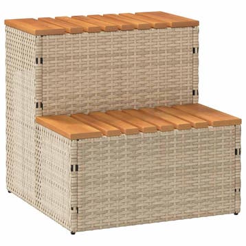 vidaXL Hottub-opstap 50x50x50,5cm poly rattan&massief, Jardin & Terrasse, Verzenden