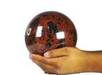 Rode mahonie-obsidiaan kristalsteen Bol - Hoogte: 180 mm -