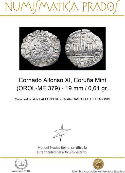 . Koninkrijk van Castilië en León Alfonso XI (1312-1350)., Timbres & Monnaies, Monnaies | Europe | Monnaies non-euro