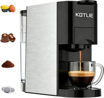 4-in-1 Koffiezetter 1450W | Retour deal, weg is weg, Verzenden, Nieuw, Espresso apparaat, Gemalen koffie