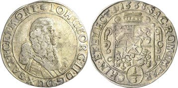 1/3 taler, daalder 1668, Sachsen-kurlinie ab 1547 (albert..., Verzenden