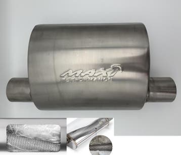 MAX Ultra Straight Flo Performance rvs uitlaat demper 2,5, Ophalen of Verzenden