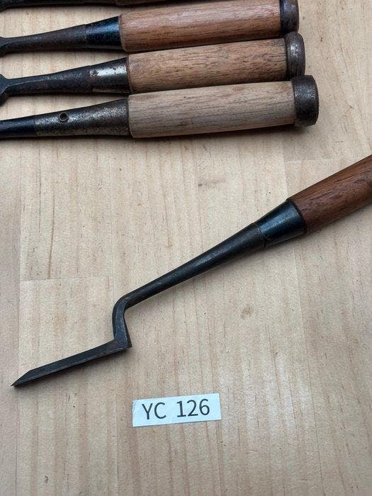 Set van Japanse timmermansbeitels (Nomi) YC126, inclusief, Antiek en Kunst, Antiek | Wandborden en Tegels