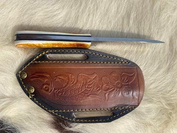 Skinning & Hunting Knife with Wooden Handle - Keukenmes -