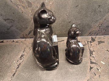 Beeldje - Vintage Werbefiguren Keramik Katzen Schwarze Katz