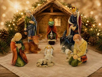 Goebel Sacrart – Kerststal / Nativity – 10 figuren –