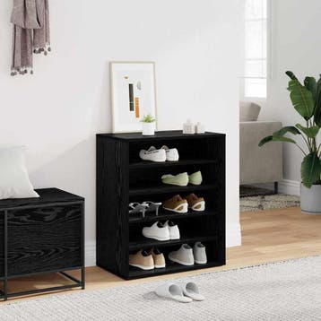 vidaXL Schoenenkast 60 x 35 x 70 cm Bewerkt hout Zwart eiken, Verzenden