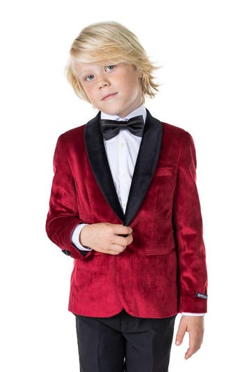 Bordeaux Rode Velvet Blazer Jongen OppoSuits, Verzenden, Nieuw