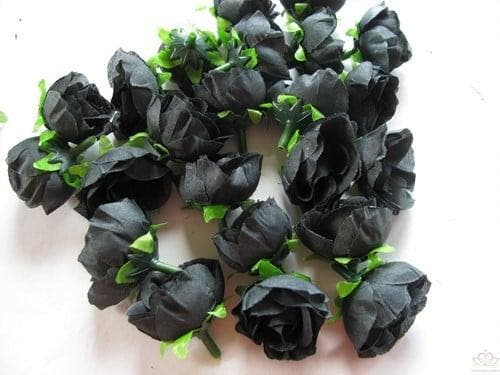 Zijden Roosjes Zwart 3 cm 20 stuks, Maison & Meubles, Accessoires pour la Maison | Plantes & Fleurs artificielles