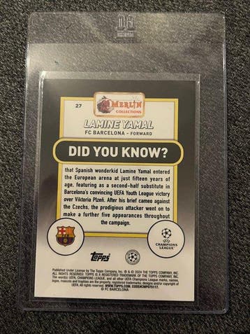 2023/24 Topps Merlin Lamine Yamal 27 Rookie-kaart - 1 Card -, Nieuw