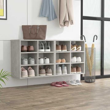 vidaXL Schoenenkasten 2 st 52,5x30x50 cm betongrijs, Verzenden, Nieuw