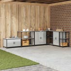 vidaXL Keukenopslag met plank met opslag Zilver 90 x 50 x 92, Verzenden, Nieuw