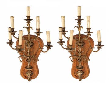 Wandlamp (2) - Verguld brons