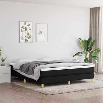 vidaXL Boxspring bed stof zwart 160x200 cm, Verzenden