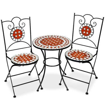 Mozaïek tuinset met 2 stoelen en tafel - bruin, Tuin en Terras, Verzenden, Nieuw