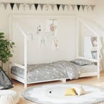 vidaXL Kinderbedframe 90x200 cm massief grenenhout wit, Kinderen en Baby's, Verzenden, Nieuw
