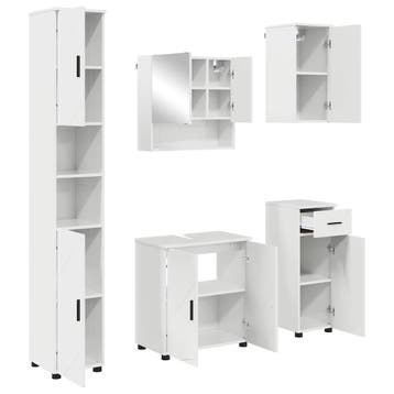 vidaXL Badkamermeubel Set 5 st Hoogglans wit 61 x 35 x 64 cm, Huis en Inrichting, Verzenden, Nieuw
