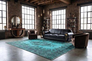 turquoise vintage - Tapis - 295 cm - 165 cm - avec
