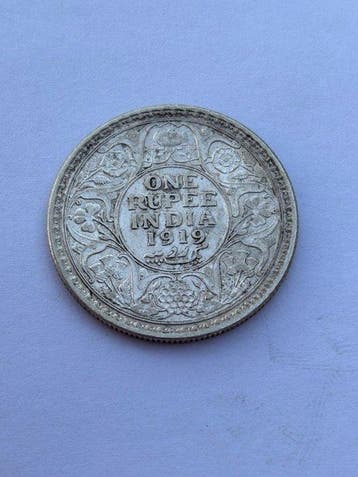 Brits India. George V. 1 Rupia 1919 (Zonder minimumprijs)