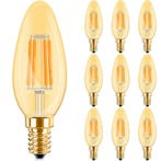 Voordeelpak 10x Dimbare E14 LED Lamp Filament - Amber 2200K, Verzenden, Nieuw