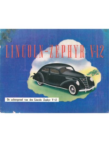 1937 LINCOLN ZEPHYR V12 BROCHURE NEDERLANDS, Nieuw