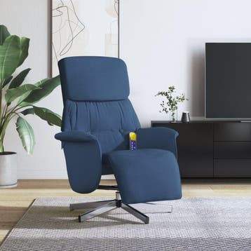 vidaXL Massagestoel verstelbaar met voetensteun stof blauw, Verzenden, Nieuw
