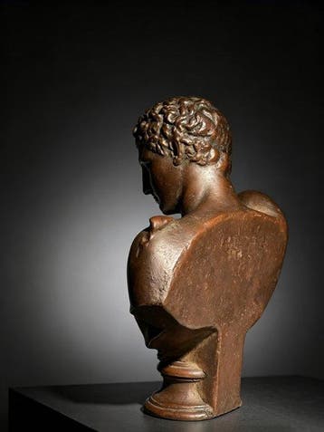 Beeldje - Bust of Hermes Youth - Koudgeperste keramiek