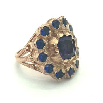 Zonder minimumprijs - Ring - 9 kt. Roségoud, Zilver Spinel, Nieuw